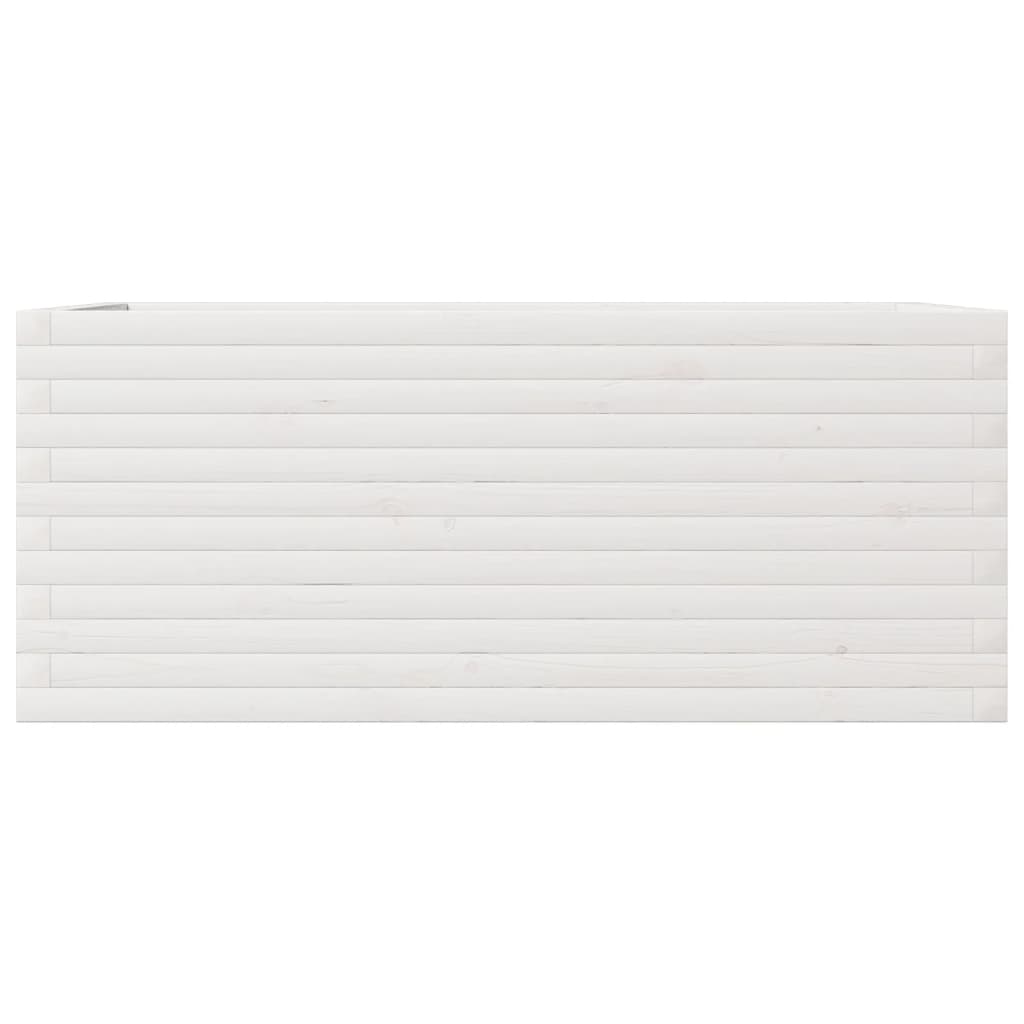vidaXL Fioriera da Giardino Bianca 110x60x45,5 cm Legno Massello Pino