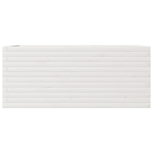 Vassoio per fioriera aiuola rialzata piante fiori terrazza giardino 110 x 60 x 45,5 cm legno di pino massiccio bianco 02_0037370