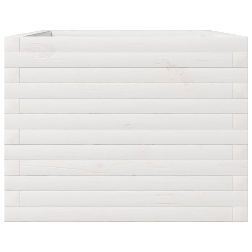 vidaXL Fioriera da Giardino Bianca 110x60x45,5 cm Legno Massello Pino