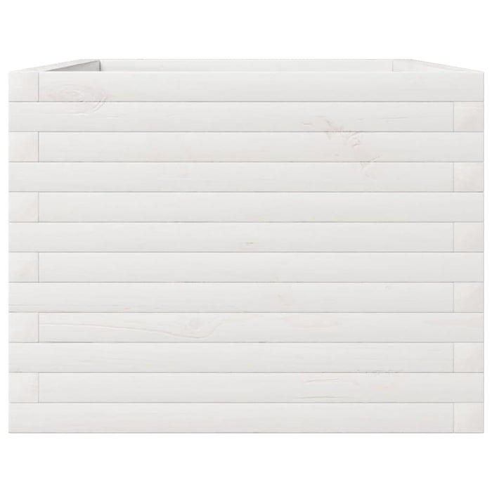 vidaXL Fioriera da Giardino Bianca 110x60x45,5 cm Legno Massello Pino