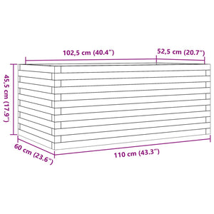 vidaXL Fioriera da Giardino Bianca 110x60x45,5 cm Legno Massello Pino