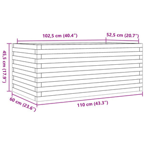 vidaXL Fioriera da Giardino 110x60x45,5 cm in Legno di Pino Impregnato