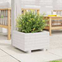 Fioriera da Giardino Bianca 40x40x26,5cm Legno Massello di Pino 847289
