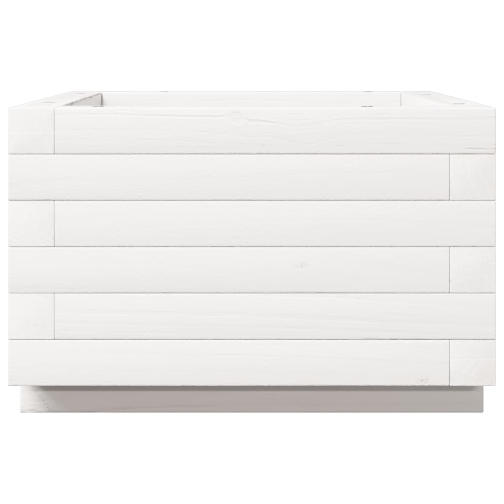 Fioriera da Giardino Bianca 40x40x26,5cm Legno Massello di Pino 847289