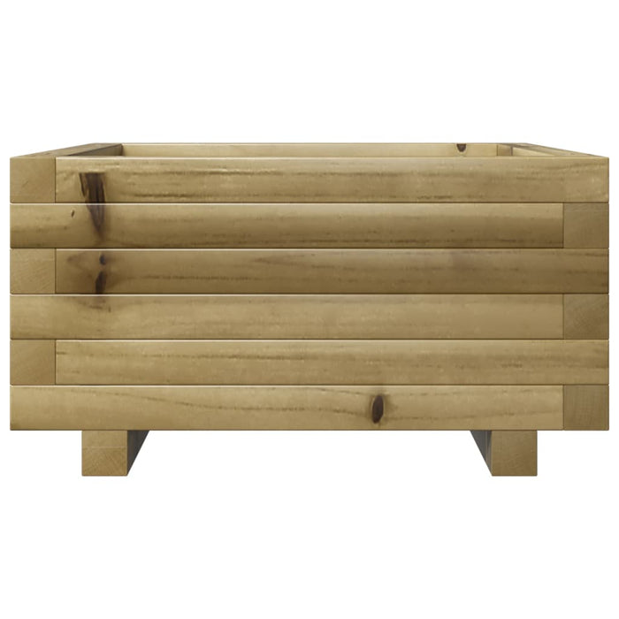 Vassoio per fioriera aiuola rialzata piante fiori terrazza giardino 50 x 50 x 26,5 cm legno di pino impregnato marrone 02_0037631