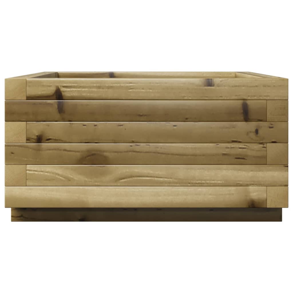 Vassoio per fioriera aiuola rialzata piante fiori terrazza giardino 50 x 50 x 26,5 cm legno di pino impregnato marrone 02_0037631