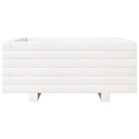 Fioriera da Giardino Bianca 60x60x26,5cm Legno Massello di Pino 847299