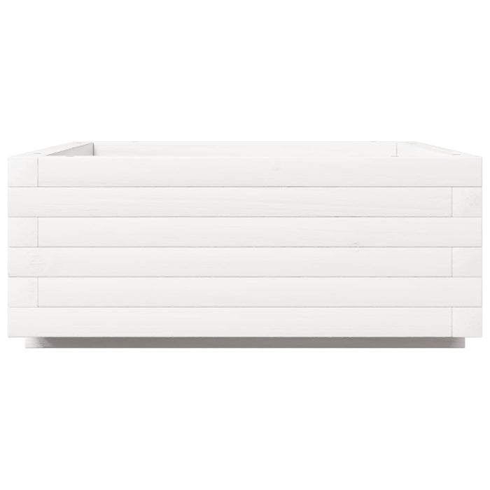 vidaXL Fioriera da Giardino Bianca 60x60x26,5cm Legno Massello di Pino