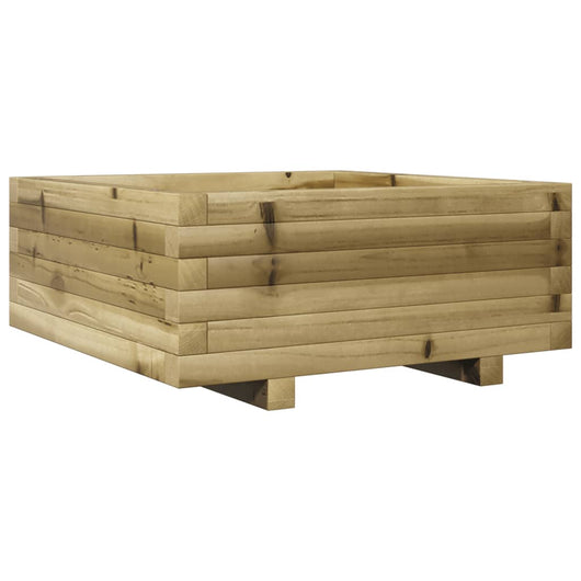 Vassoio per fioriera aiuola rialzata piante fiori terrazza giardino 60 x 60 x 26,5 cm legno di pino impregnato marrone 02_0037703