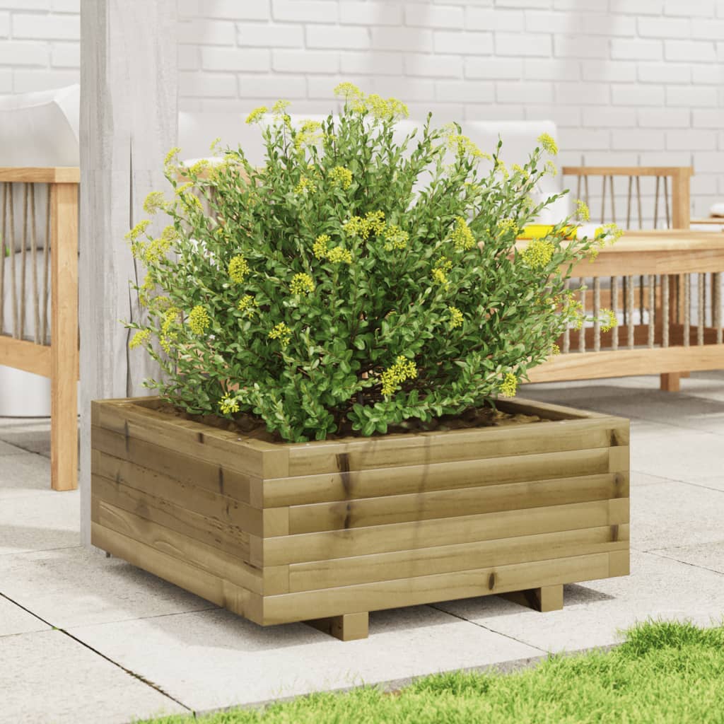 vidaXL Fioriera da Giardino 60x60x26,5 cm in Legno di Pino Impregnato