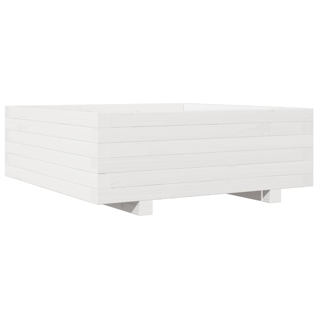 Vassoio per fioriera aiuola rialzata piante fiori terrazza giardino 70 x 70 x 26,5 cm legno di pino massiccio bianco 02_0037811