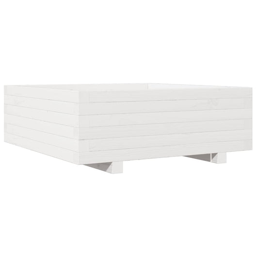 Vassoio per fioriera aiuola rialzata piante fiori terrazza giardino 70 x 70 x 26,5 cm legno di pino massiccio bianco 02_0037811