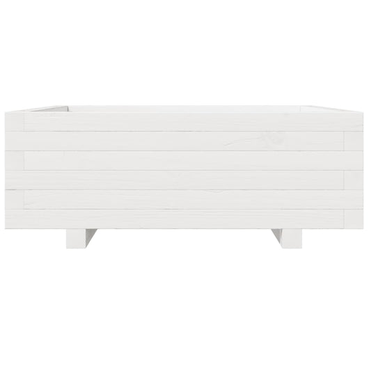 Vassoio per fioriera aiuola rialzata piante fiori terrazza giardino 70 x 70 x 26,5 cm legno di pino massiccio bianco 02_0037811