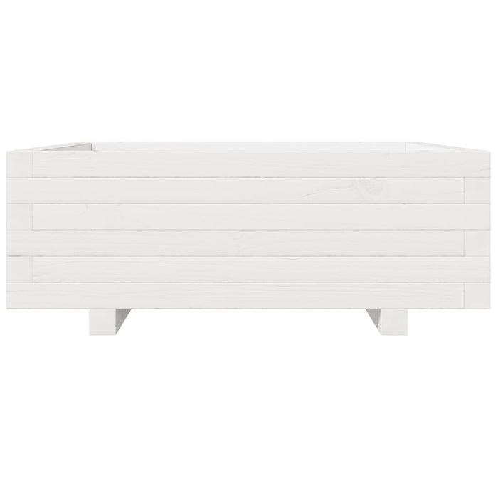 Fioriera da Giardino Bianca 70x70x26,5cm Legno Massello di Pino 847304