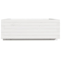 Fioriera da Giardino Bianca 70x70x26,5cm Legno Massello di Pino 847304