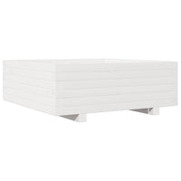 Fioriera da Giardino Bianca 70x70x26,5cm Legno Massello di Pino 847304