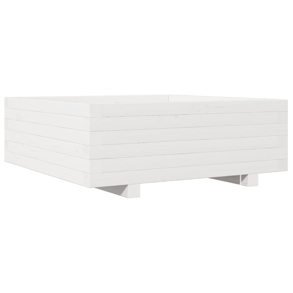 Vassoio per fioriera aiuola rialzata piante fiori terrazza giardino 70 x 70 x 26,5 cm legno di pino massiccio bianco 02_0037811