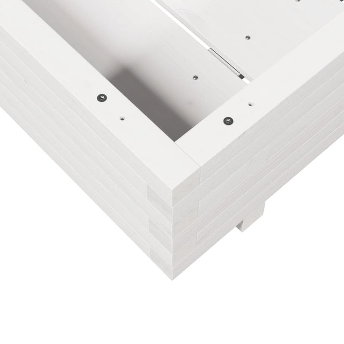 Fioriera da Giardino Bianca 70x70x26,5cm Legno Massello di Pino 847304