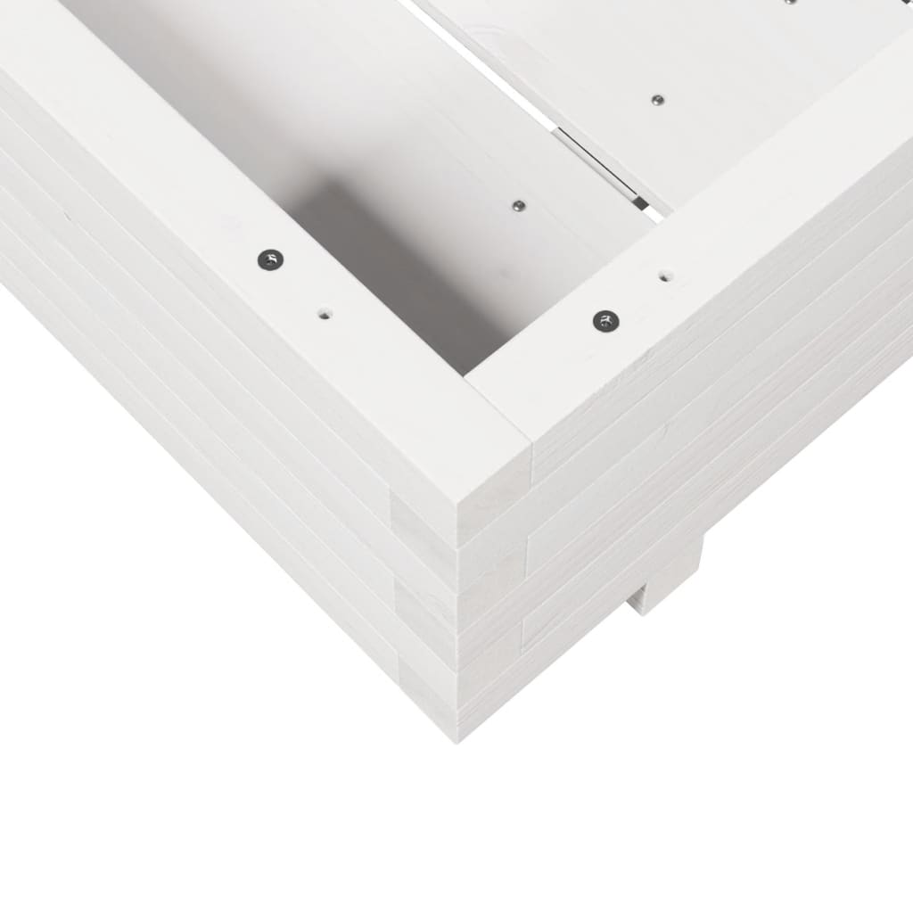 Vassoio per fioriera aiuola rialzata piante fiori terrazza giardino 70 x 70 x 26,5 cm legno di pino massiccio bianco 02_0037811