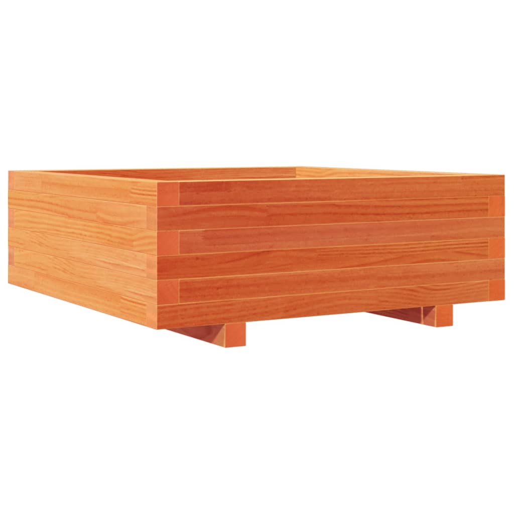 Fioriera Giardino-Vaso da Esterno-Contenitore per Piante Marrone Cera 70x70x26,5cm Legno Massello Pino