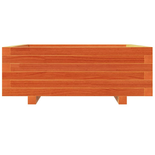 Vassoio per fioriera aiuola rialzata piante fiori terrazza giardino cera 70 x 70 x 26,5 cm legno di pino massiccio marrone 02_0038489