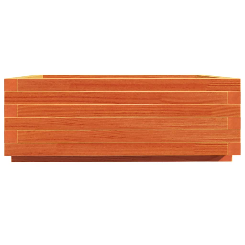 Fioriera Giardino-Vaso da Esterno-Contenitore per Piante Marrone Cera 70x70x26,5cm Legno Massello Pino