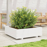 vidaXL Fioriera da Giardino Bianca 80x80x26,5cm Legno Massello di Pino