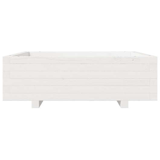 Vassoio per fioriera aiuola rialzata piante fiori terrazza giardino 80 x 80 x 26,5 cm legno di pino massiccio bianco 02_0037893