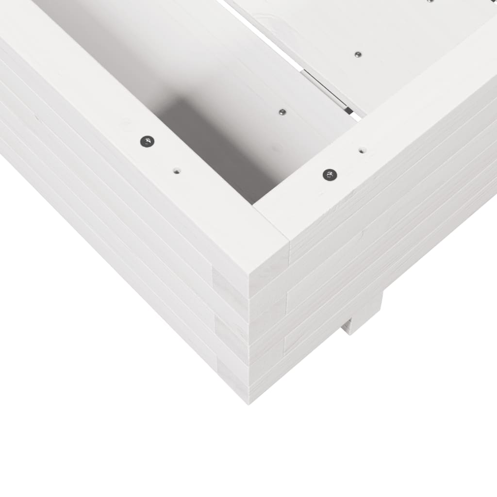 vidaXL Fioriera da Giardino Bianca 80x80x26,5cm Legno Massello di Pino