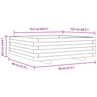 Fioriera da Giardino Bianca 80x80x26,5cm Legno Massello di Pino 847309