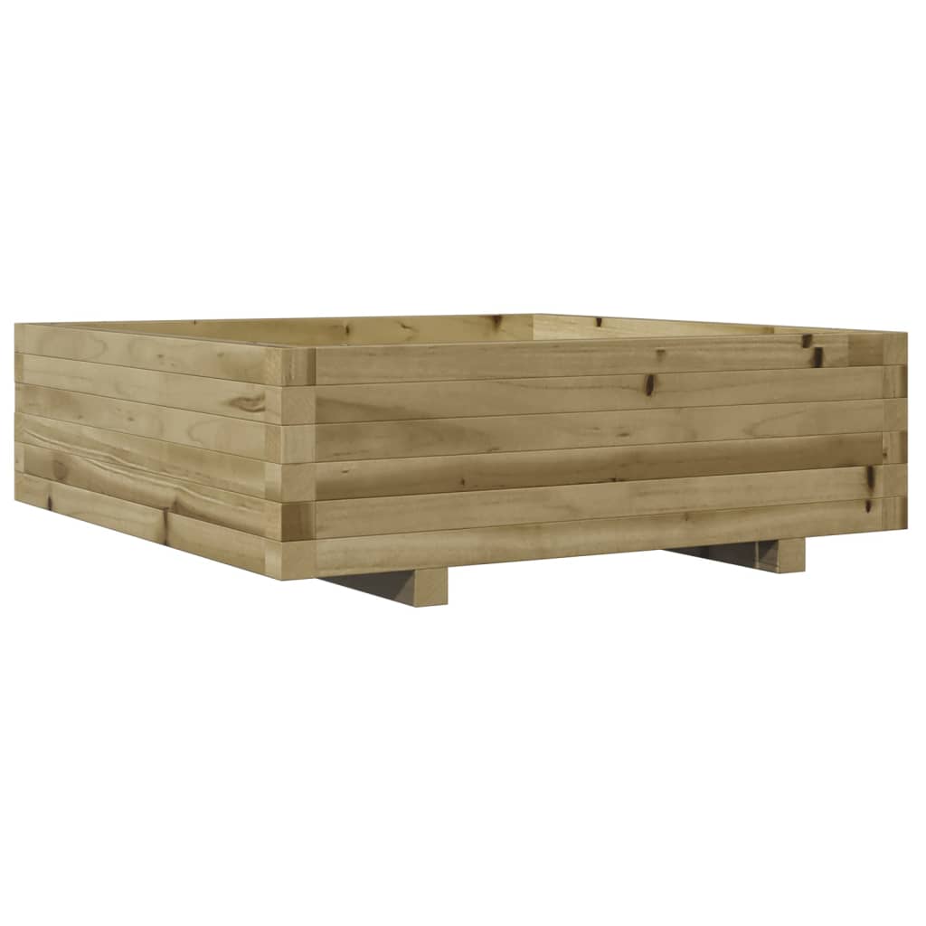 Vassoio per fioriera aiuola rialzata piante fiori terrazza giardino 80 x 80 x 26,5 cm legno di pino impregnato marrone 02_0037891