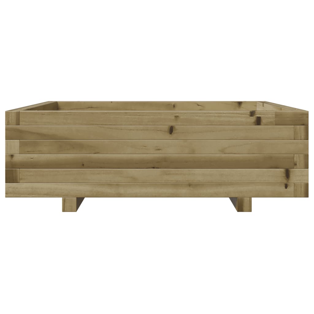 Vassoio per fioriera aiuola rialzata piante fiori terrazza giardino 80 x 80 x 26,5 cm legno di pino impregnato marrone 02_0037891