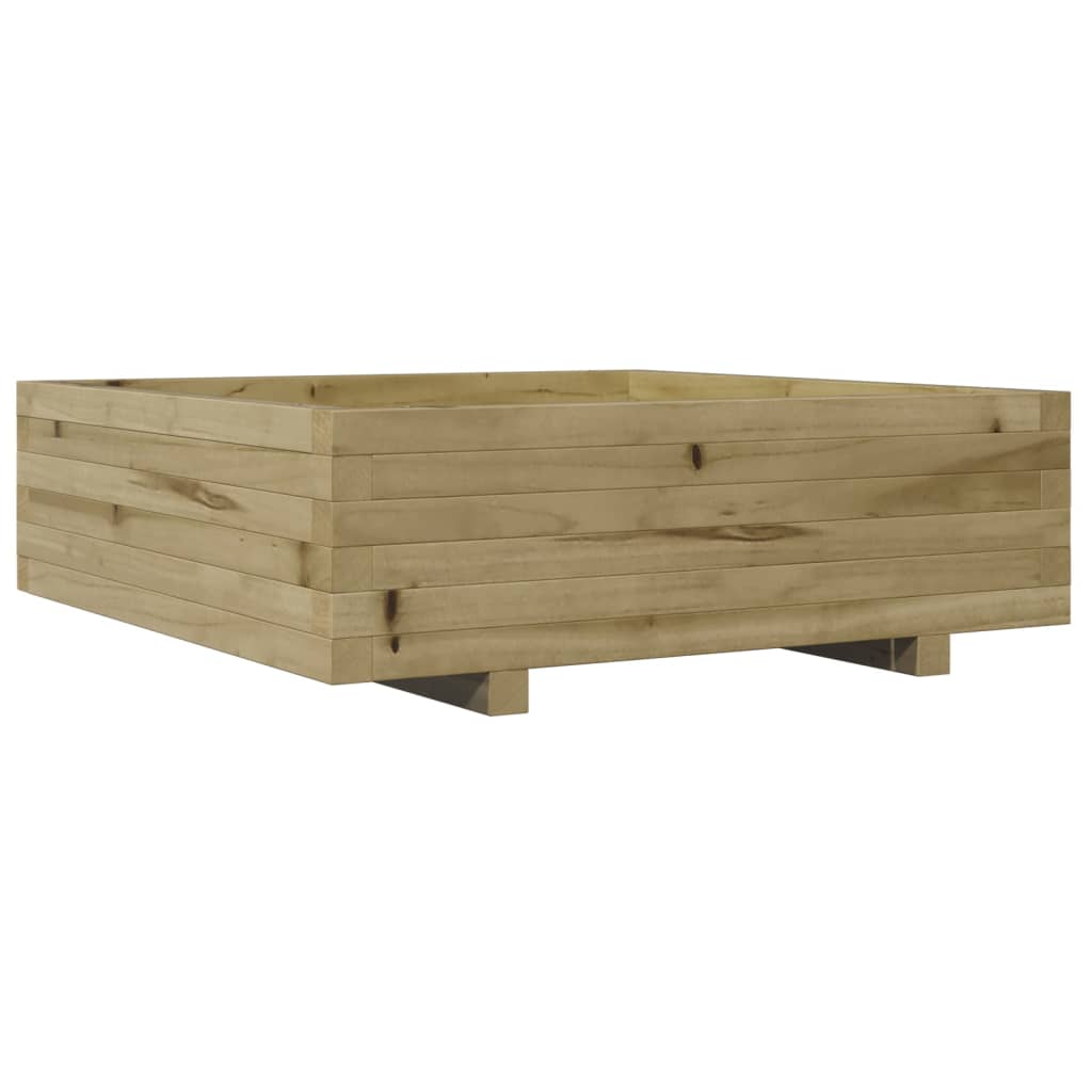 Vassoio per fioriera aiuola rialzata piante fiori terrazza giardino 80 x 80 x 26,5 cm legno di pino impregnato marrone 02_0037891