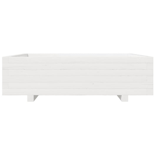 Vassoio per fioriera aiuola rialzata piante fiori terrazza giardino 90 x 90 x 26,5 cm legno di pino massiccio bianco 02_0038049