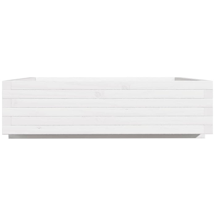vidaXL Fioriera da Giardino Bianca 90x90x26,5cm Legno Massello di Pino