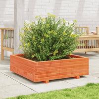 Fioriera Giardino-Vaso da Esterno-Contenitore per Piante Marrone Cera 90x90x26,5cm Legno Massello Pino
