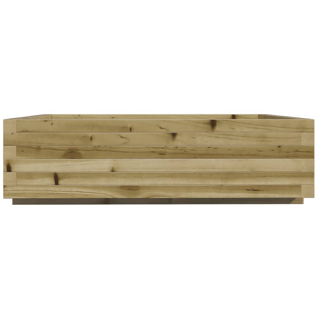 Vassoio per fioriera aiuola rialzata piante fiori terrazza giardino 90 x 90 x 26,5 cm legno di pino impregnato marrone 02_0038047