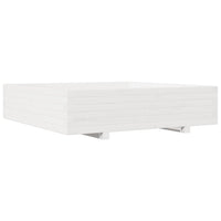 Fioriera aiuola rialzata vassoio piante fiori terrazza giardino 100 x 100 x 26,5 cm legno di pino massiccio bianco 02_0037255