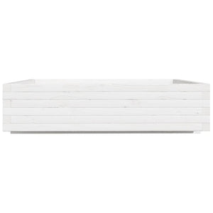 Fioriera aiuola rialzata vassoio piante fiori terrazza giardino 100 x 100 x 26,5 cm legno di pino massiccio bianco 02_0037255
