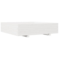 Fioriera aiuola rialzata vassoio piante fiori terrazza giardino 100 x 100 x 26,5 cm legno di pino massiccio bianco 02_0037255