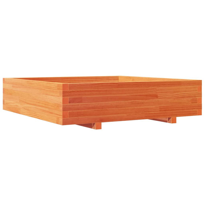 Vassoio per fioriera aiuola rialzata piante fiori terrazza giardino cera 100 x 100 x 26,5 cm legno di pino massiccio marrone 02_0038421