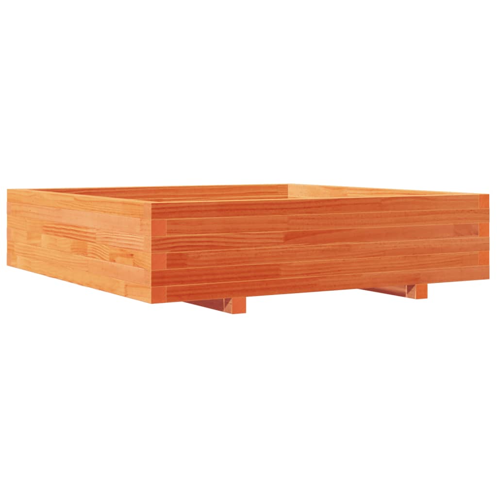 Vassoio per fioriera aiuola rialzata piante fiori terrazza giardino cera 100 x 100 x 26,5 cm legno di pino massiccio marrone 02_0038421