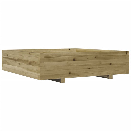 Vassoio per fioriera aiuola rialzata piante fiori terrazza giardino 100 x 100 x 26,5 cm legno di pino impregnato marrone 02_0037253