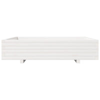 Fioriera aiuola rialzata vassoio piante fiori terrazza giardino 110 x 110 x 26,5 cm legno di pino massiccio bianco 02_0037303