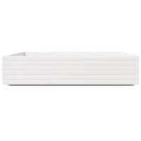 Fioriera aiuola rialzata vassoio piante fiori terrazza giardino 110 x 110 x 26,5 cm legno di pino massiccio bianco 02_0037303