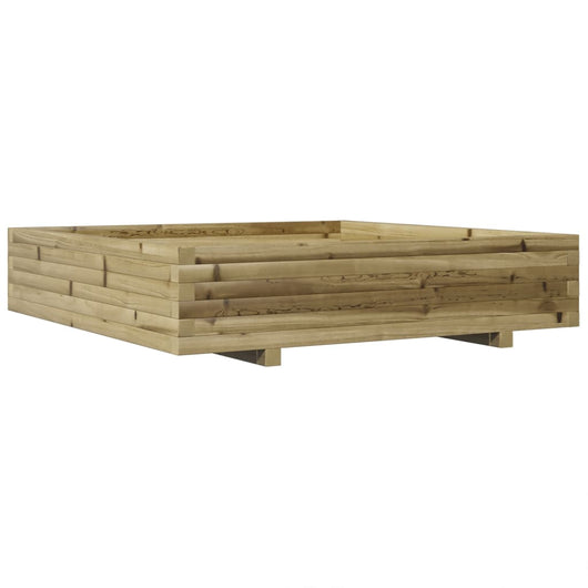 Vassoio per fioriera aiuola rialzata piante fiori terrazza giardino 110 x 110 x 26,5 cm legno di pino impregnato marrone 02_0037301