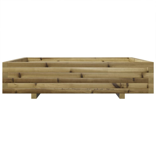 Vassoio per fioriera aiuola rialzata piante fiori terrazza giardino 110 x 110 x 26,5 cm legno di pino impregnato marrone 02_0037301