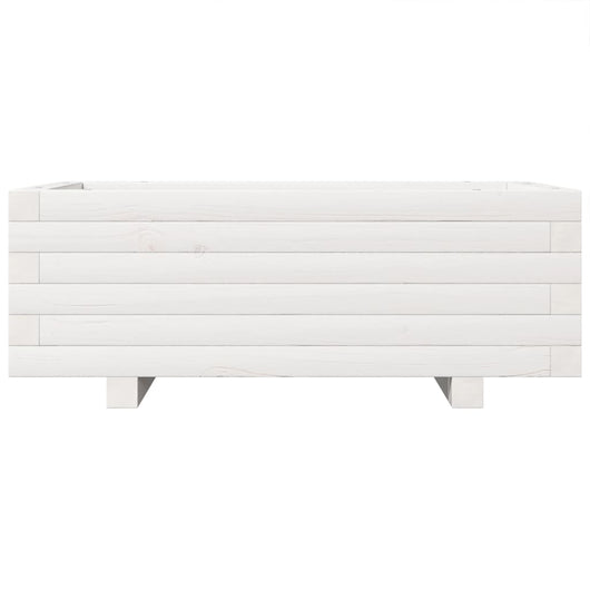 Vassoio per fioriera aiuola rialzata piante fiori terrazza giardino 70 x 40 x 26,5 cm legno di pino massiccio bianco 02_0037775