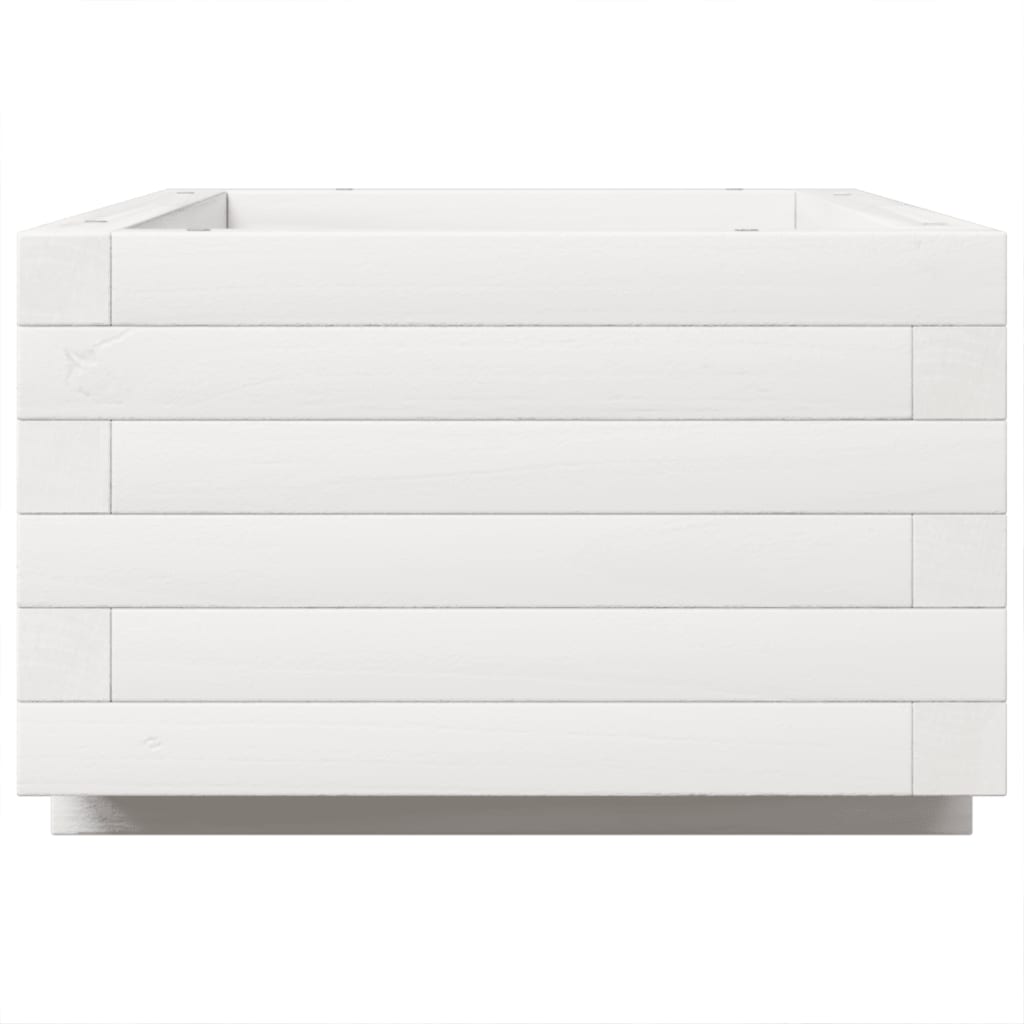 Fioriera da Giardino Bianca 70x40x26,5cm Legno Massello di Pino 847329