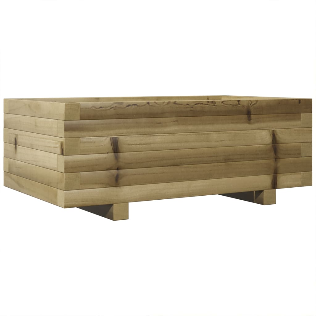 Vassoio per fioriera aiuola rialzata piante fiori terrazza giardino 70 x 40 x 26,5 cm legno di pino impregnato marrone 02_0037773